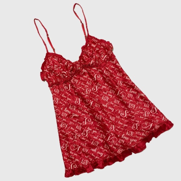 Victoria S Secret Intimates Sleepwear Victorias Secret Red I Love You Babydoll Sz S Poshmark